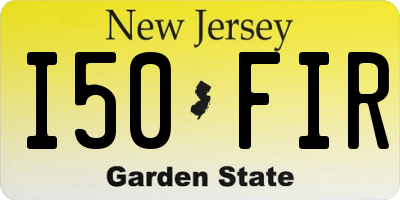 NJ license plate I50FIR