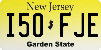 NJ license plate I50FJE