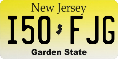 NJ license plate I50FJG