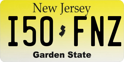 NJ license plate I50FNZ