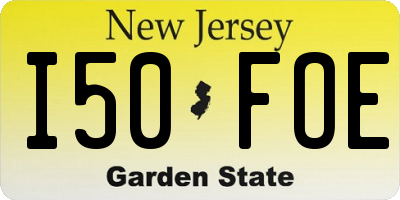 NJ license plate I50FOE