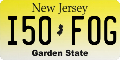 NJ license plate I50FOG
