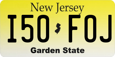 NJ license plate I50FOJ