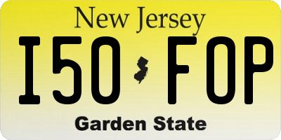 NJ license plate I50FOP