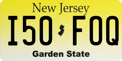NJ license plate I50FOQ