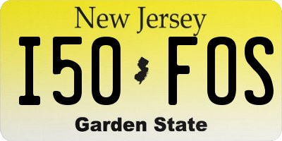 NJ license plate I50FOS