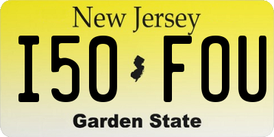 NJ license plate I50FOU