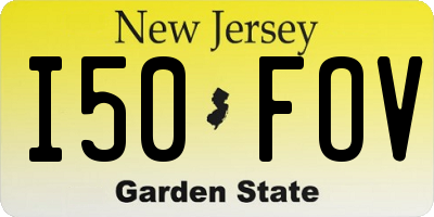NJ license plate I50FOV