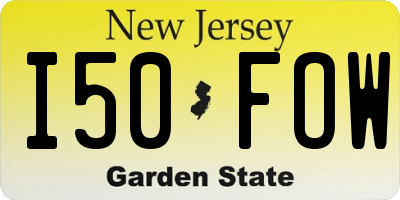 NJ license plate I50FOW