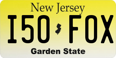 NJ license plate I50FOX