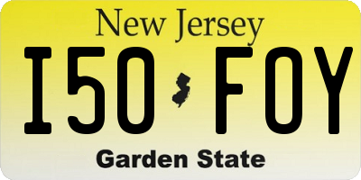 NJ license plate I50FOY
