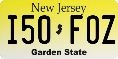 NJ license plate I50FOZ