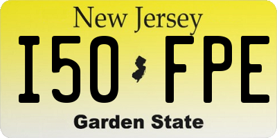 NJ license plate I50FPE