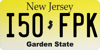 NJ license plate I50FPK