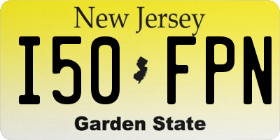 NJ license plate I50FPN