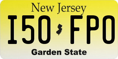 NJ license plate I50FPO