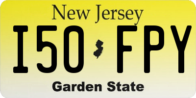 NJ license plate I50FPY