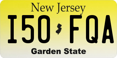 NJ license plate I50FQA