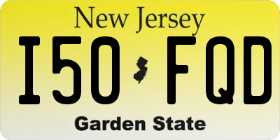 NJ license plate I50FQD