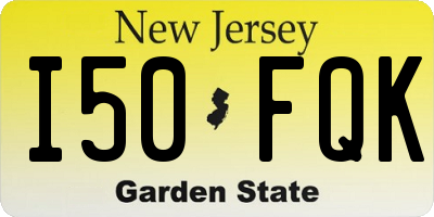 NJ license plate I50FQK