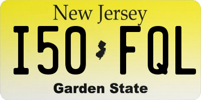 NJ license plate I50FQL