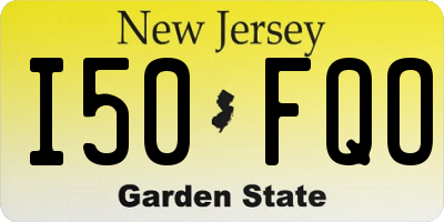 NJ license plate I50FQO