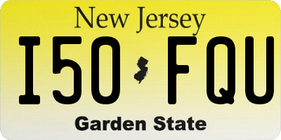 NJ license plate I50FQU