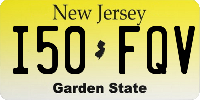 NJ license plate I50FQV