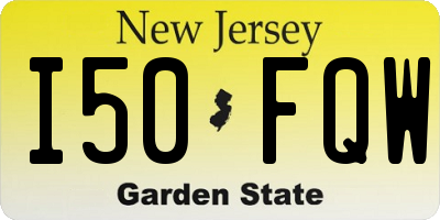 NJ license plate I50FQW