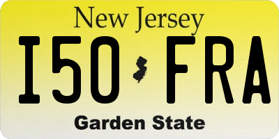 NJ license plate I50FRA