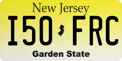 NJ license plate I50FRC