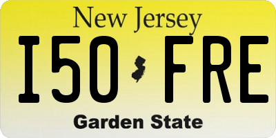 NJ license plate I50FRE