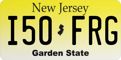 NJ license plate I50FRG