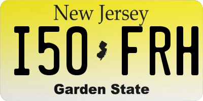 NJ license plate I50FRH