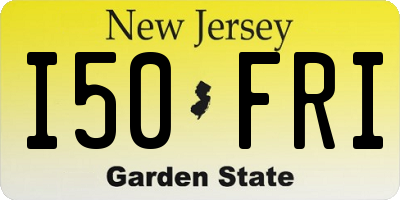 NJ license plate I50FRI
