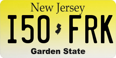 NJ license plate I50FRK