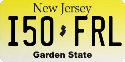 NJ license plate I50FRL