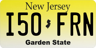 NJ license plate I50FRN