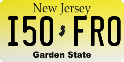 NJ license plate I50FRO