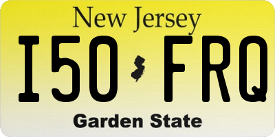 NJ license plate I50FRQ