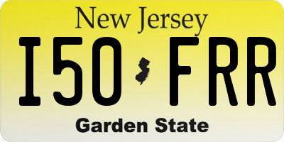 NJ license plate I50FRR