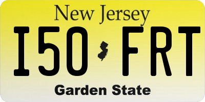 NJ license plate I50FRT