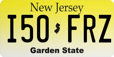 NJ license plate I50FRZ