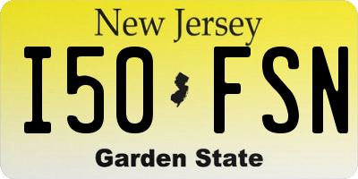NJ license plate I50FSN