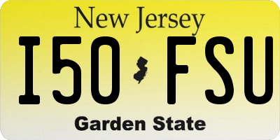 NJ license plate I50FSU