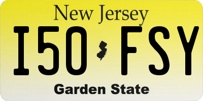 NJ license plate I50FSY