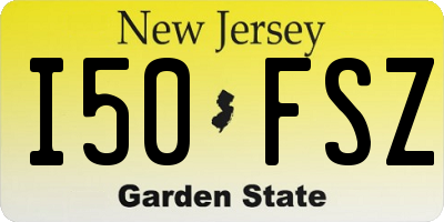 NJ license plate I50FSZ