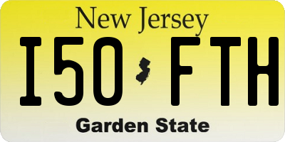 NJ license plate I50FTH