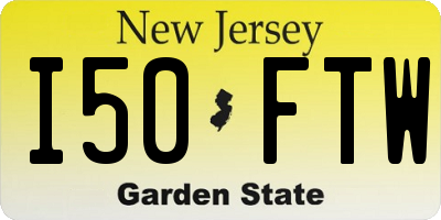 NJ license plate I50FTW