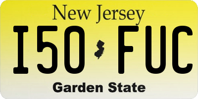 NJ license plate I50FUC